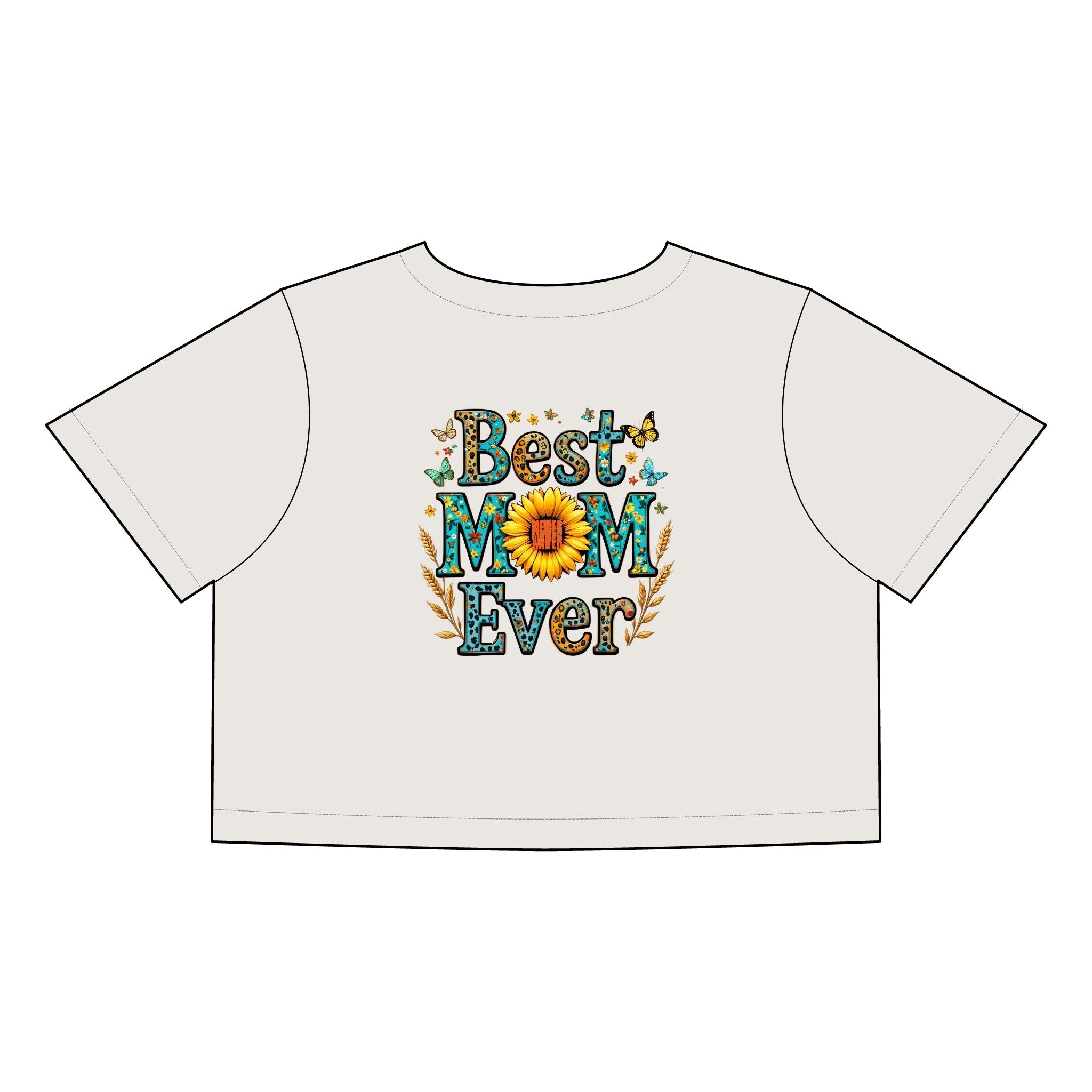 Women's Best Mom Ever Faded Crop Tee | Cute Gift for Mother's Day