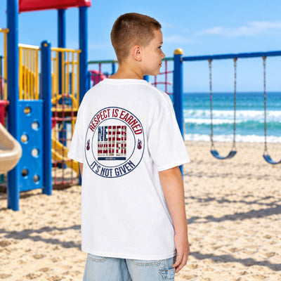 Respect is Earned Never Waver It's Not Given - Kids Heavy Cotton™ Tee Stylish, Comfortable Everyday Wear
