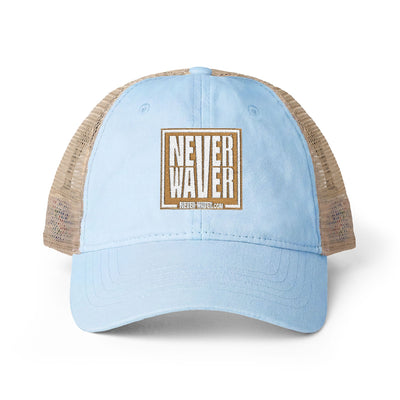 Never Waver Women's Washed Mesh-Back Cap by Printify