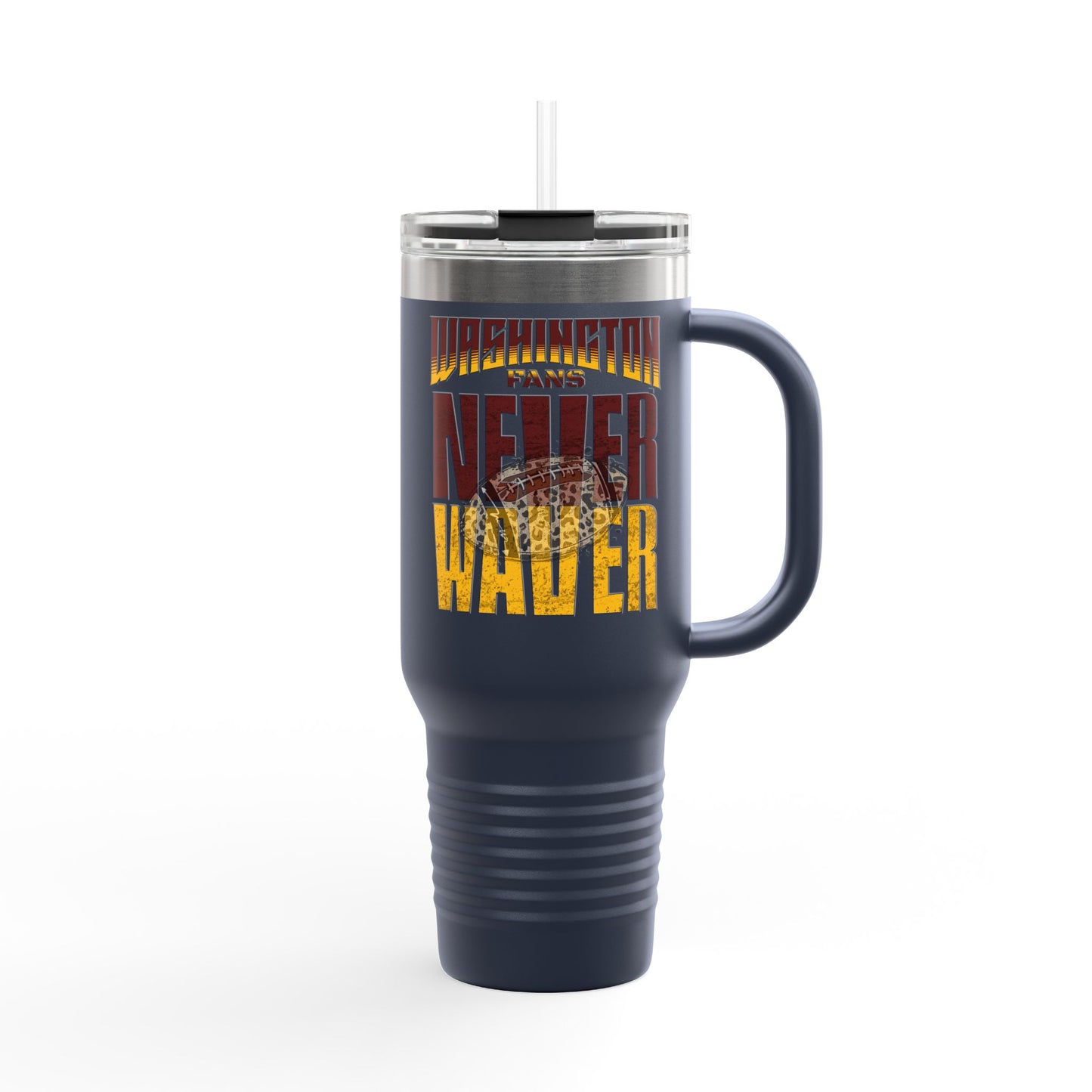 Washington Fans Never Waver W-Leopard Football Insulated Travel Mug, 40oz