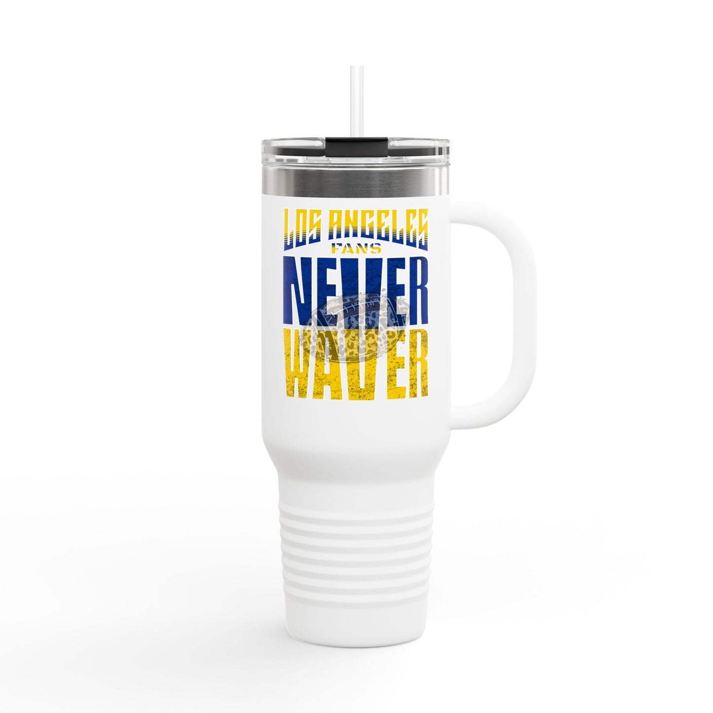 Los Angeles Fans Never Waver W-Leopard Football Insulated Travel Mug, 40oz