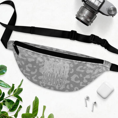 Never Waver Gray Leopard Fanny Pack