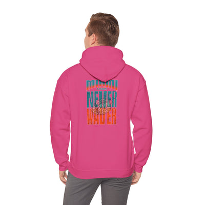 Miami Fans NEVER WAVER w Leopard Football | Cozy Streetwear for Every Day Unisex Heavy Blend™ Hooded Sweatshirt -