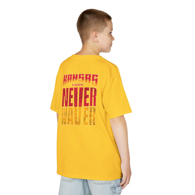 Kansas Fans Never Waver Kids Heavy Cotton™ Tee