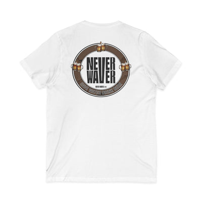 Never Waver Save Water Drink Beer Unisex V-Neck Tee - Motivational Graphic Shirt