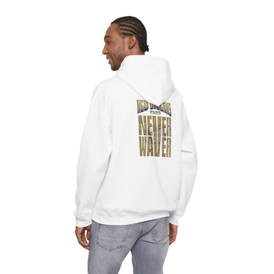 New Orleans Fans Never Waver W Leopard Football Hoodie - Unisex Heavy Blend™ Sweatshirt for Fans