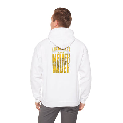 Los Angeles Fans Never Waver w Leopard Football Unisex Heavy Blend™ Hooded Sweatshirt - Cozy, Motivational Apparel for Everyday Wear