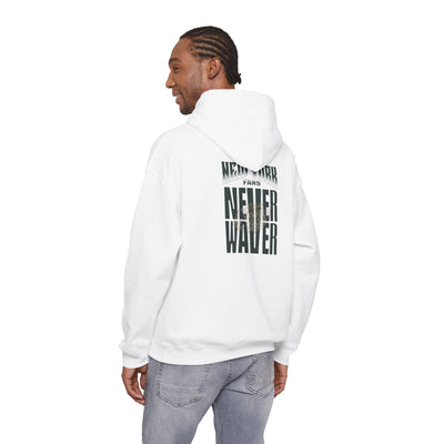 New York Fans Never Waver W Leopard Football Unisex Heavy Blend™ Hooded Sweatshirt
