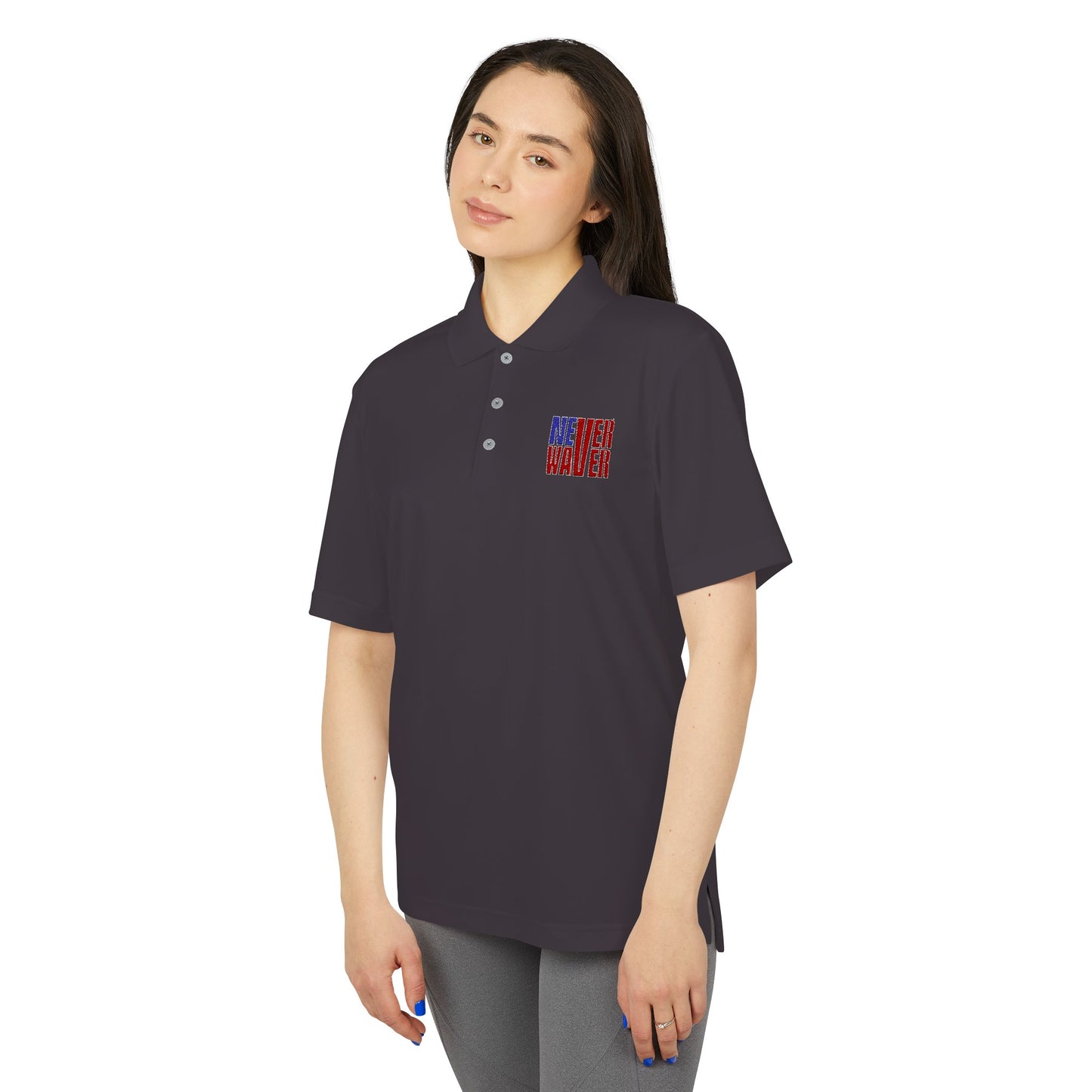 Never Waver Embroidered adidas Unisex Performance Polo
