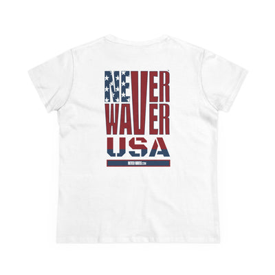 Never Waver USA Women's Midweight Cotton Tee