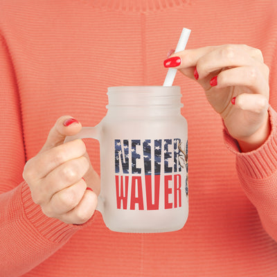 Never Waver Patriotic Mason Jar with Deer Design – Perfect for Summer Celebrations