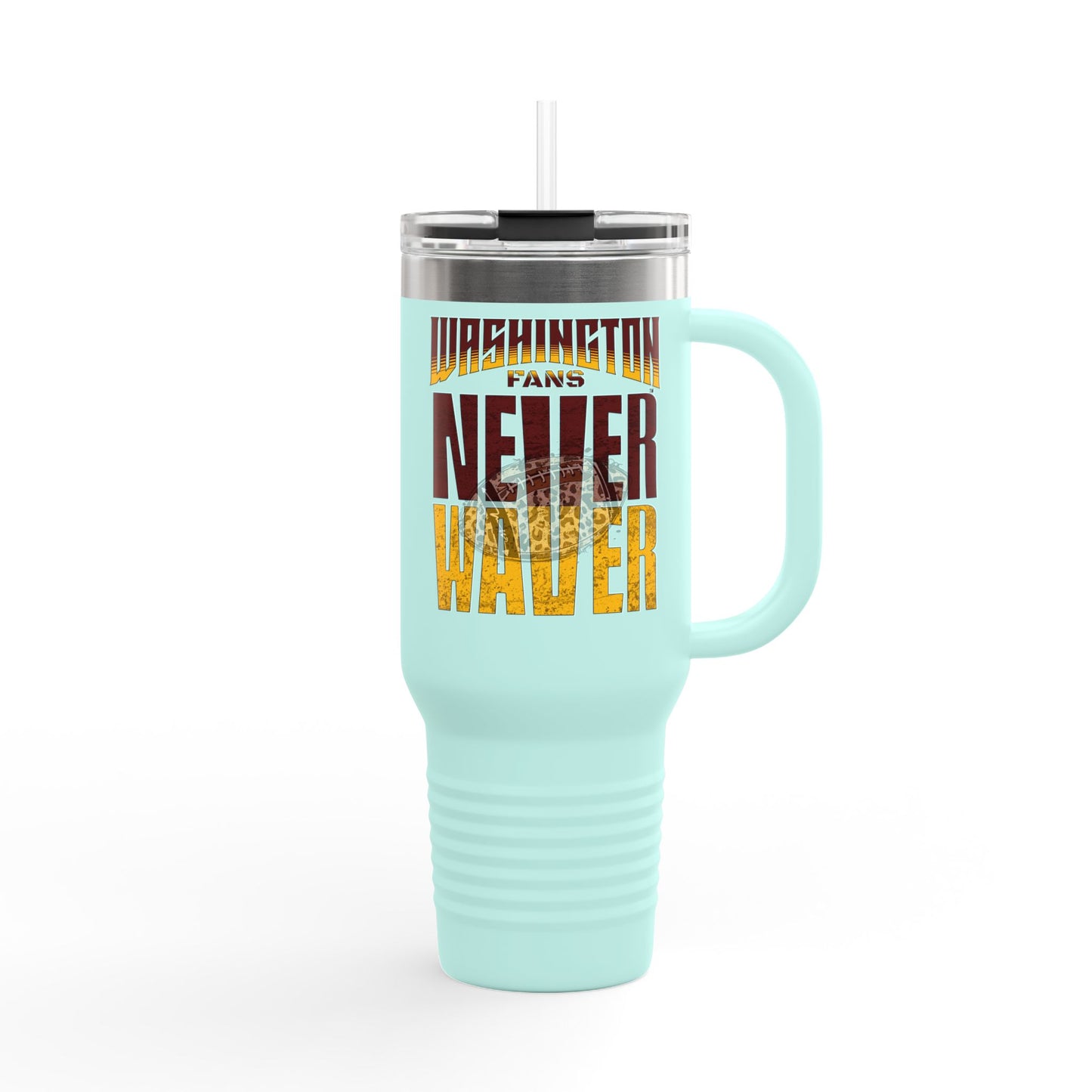 Washington Fans Never Waver W-Leopard Football Insulated Travel Mug, 40oz