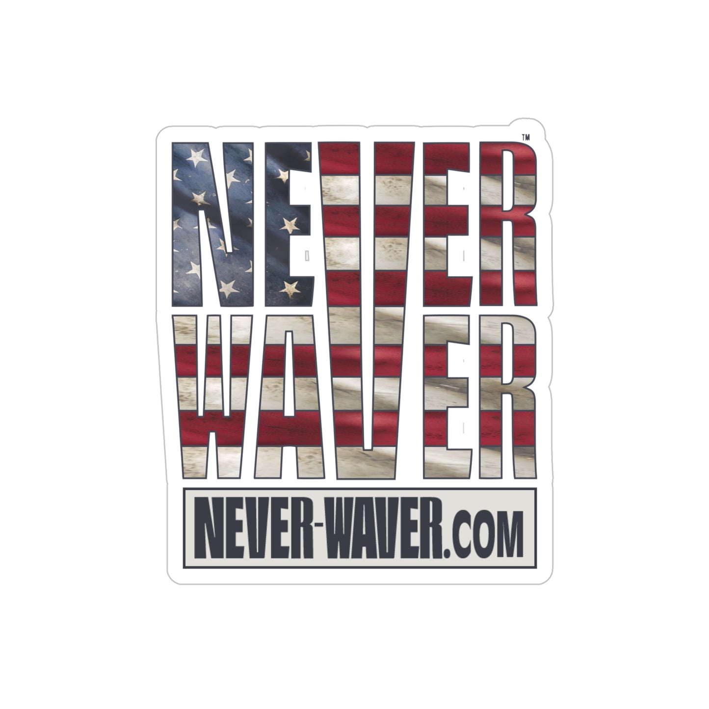 Never Waver Transparent Outdoor Stickers, Die-Cut, 1pc