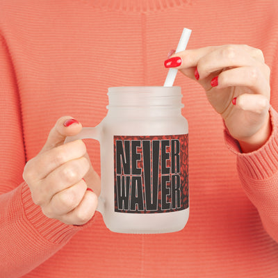 Never Waver Mason Jar with Straw - Trendy Drinkware for Parties & Everyday Use