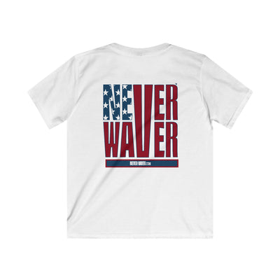 Never Waver® Stylized American Flag Kids Softstyle Tee