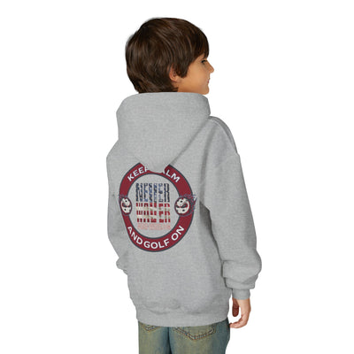 "Keep Calm Never Waver and Golf On" Hoodie for Young Golfers