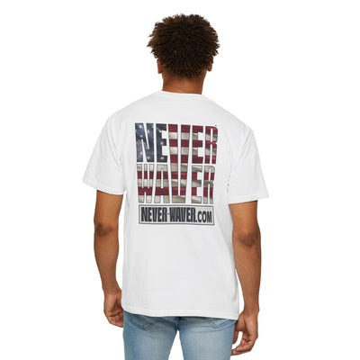 Never Waver Website Unisex Garment-Dyed T-Shirt - Patriotic Graphic Tee