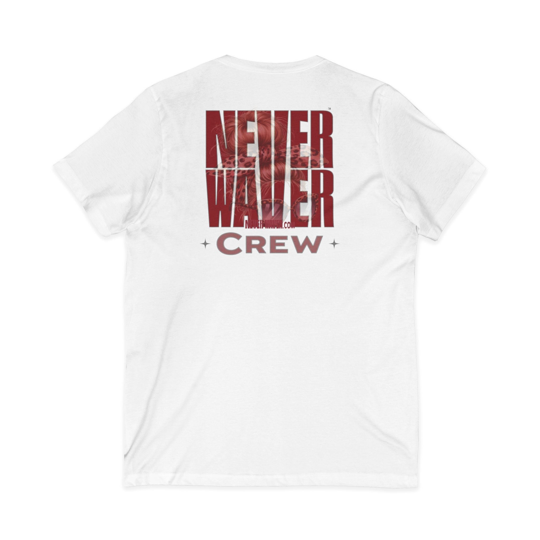 Never Waver Inspirational Crew T-Shirt Unisex V-Neck Tee
