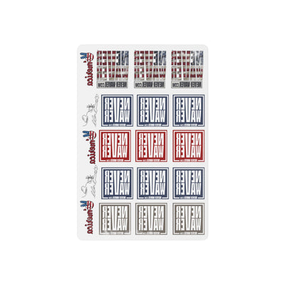 Never Waver Temporary Tattoos — Patriotic Red & Blue Political Statement Tattoos