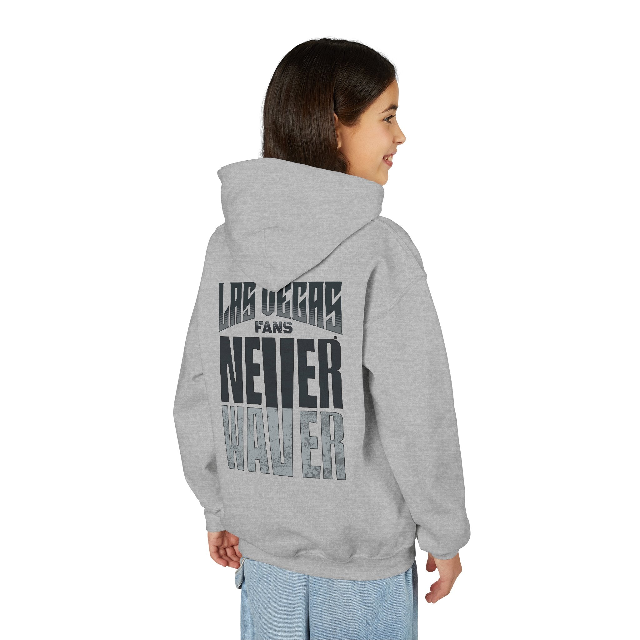 Las Vegas Fans Never Waver Youth Heavy Blend Hooded Sweatshirt