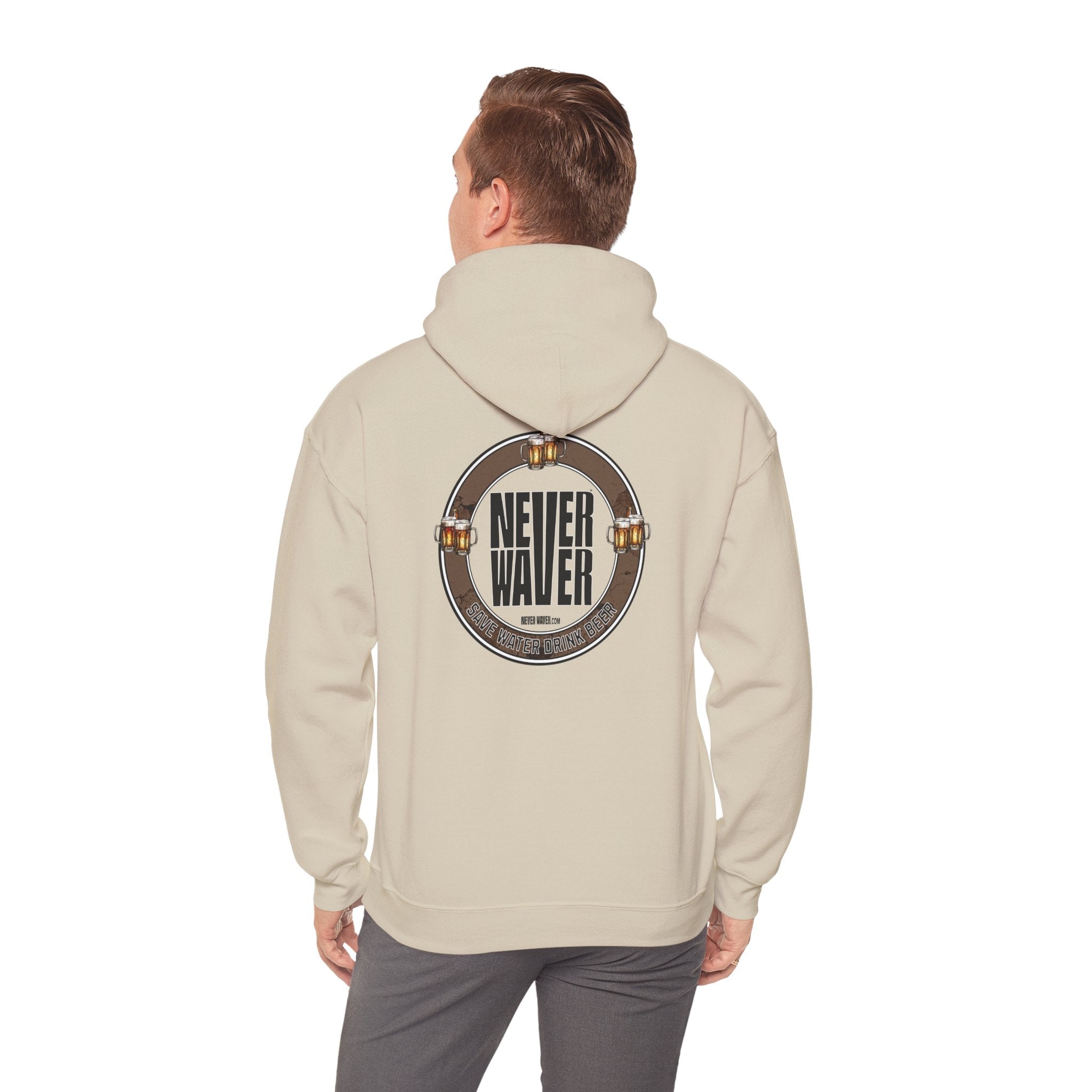 Never Waver Save Water Drink Beer Unisex Heavy Blend™ Hoodie Sweatshirt - Cozy Comfort for Everyday Adventures