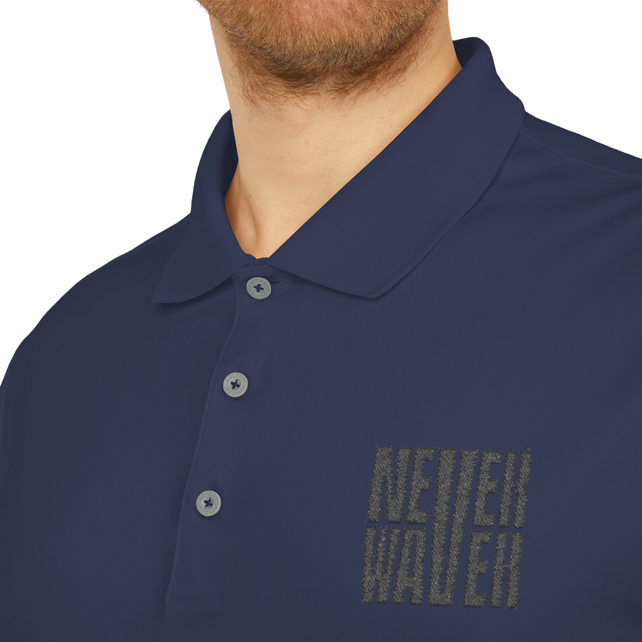 Never Waver Embroidered adidas Unisex Performance Polo