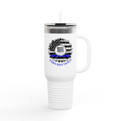 Never Waver  Always Back The Blue   Insulated Travel Mug, 40oz