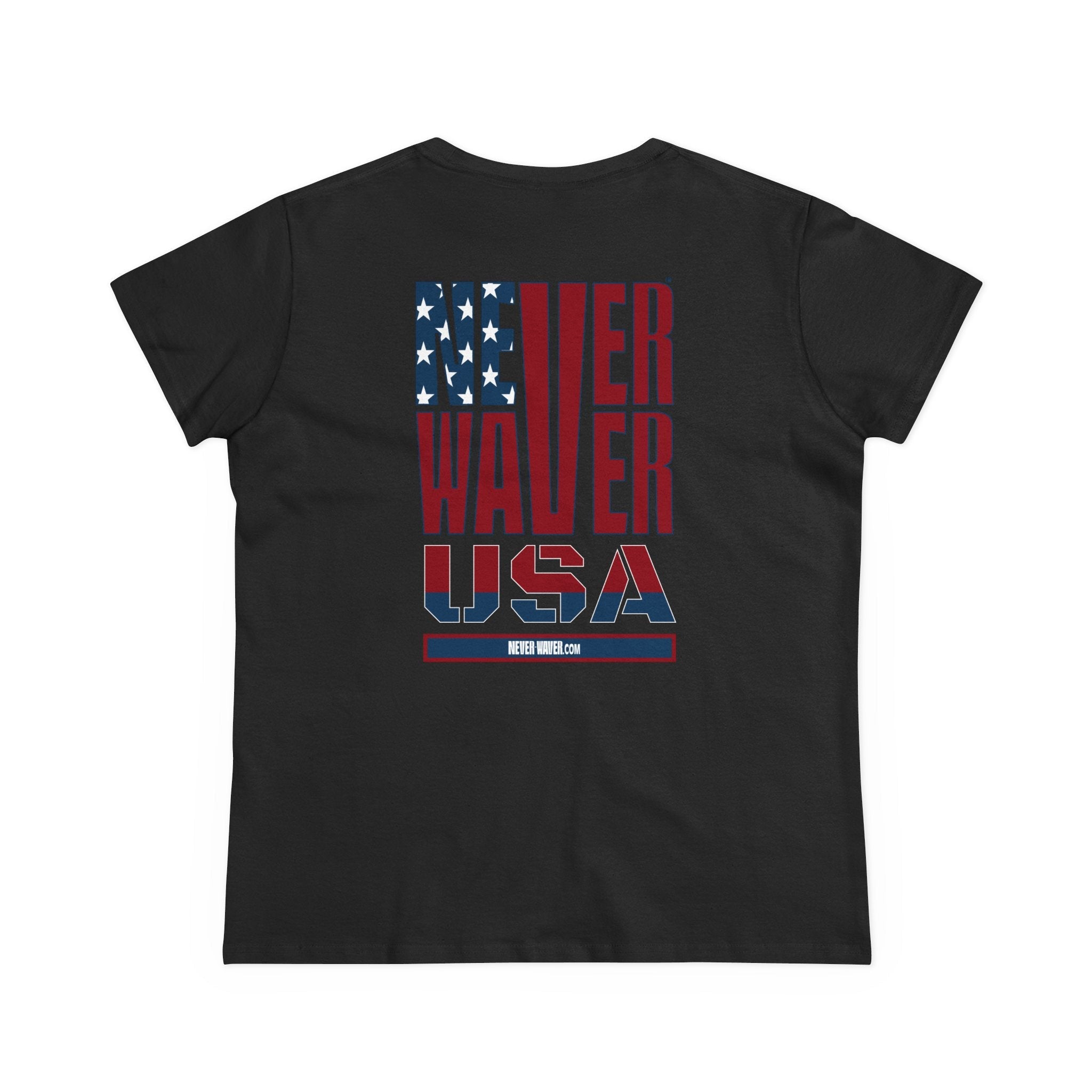 Never Waver USA Women's Midweight Cotton Tee