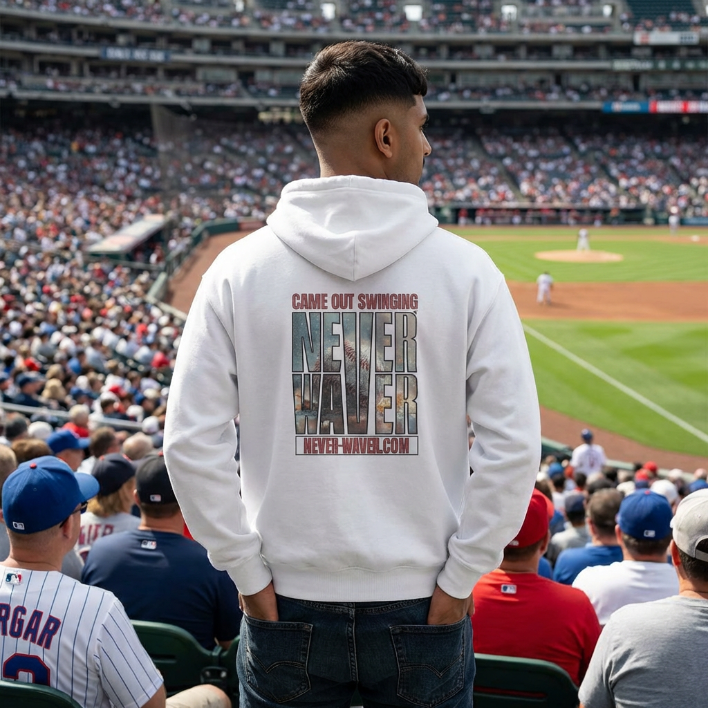 Never Waver — 'Came Out Swinging' Motivational Graphic Hoodie