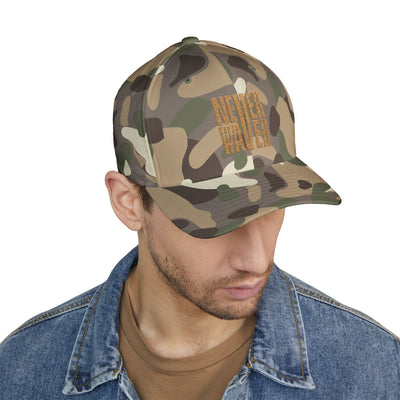 Never Waver Camo Embroidered Cap