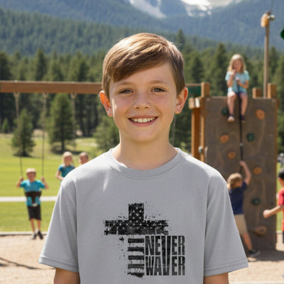 Never Waver American Cross Youth Tee