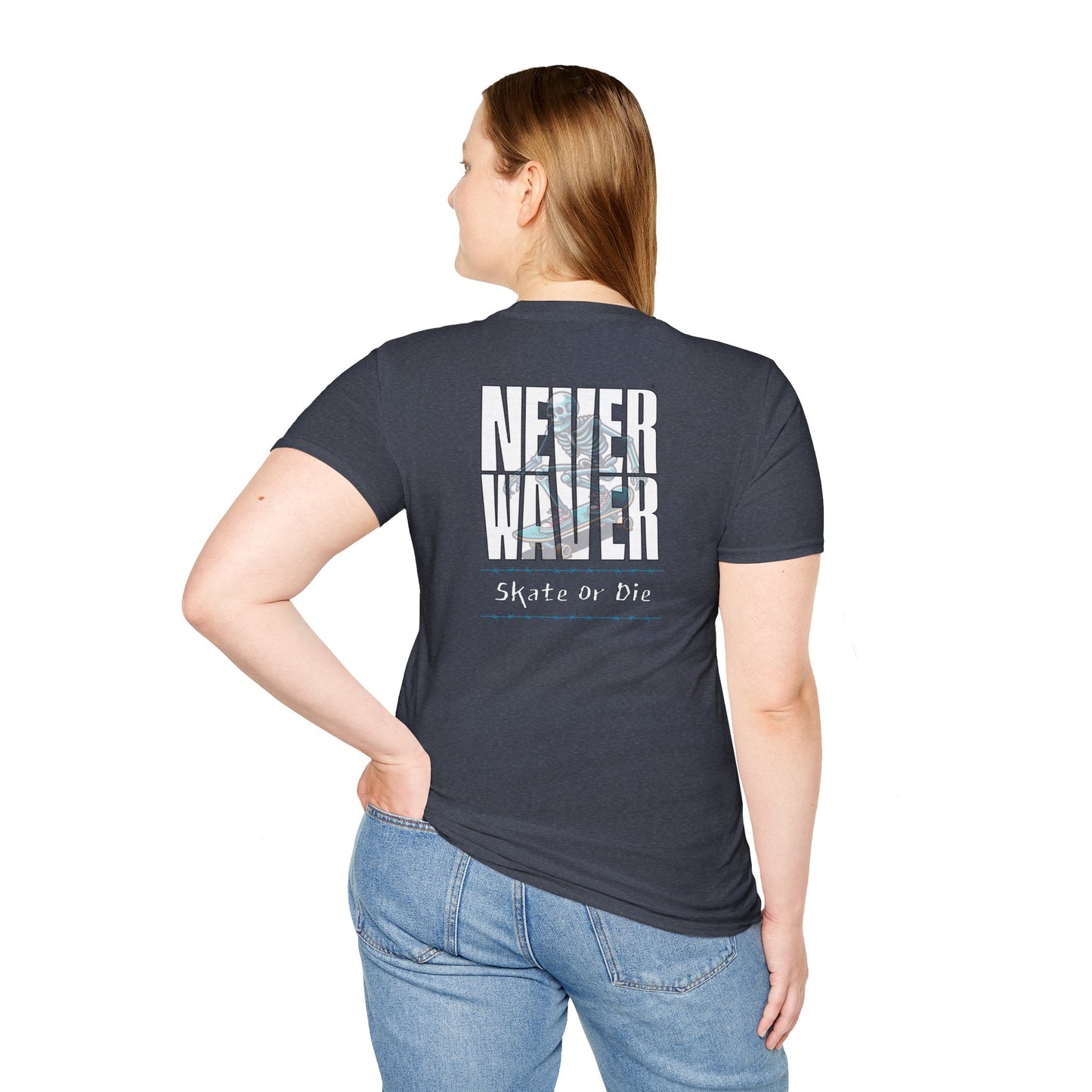 Never Waver Skate or Die Unisex Softstyle T-Shirt