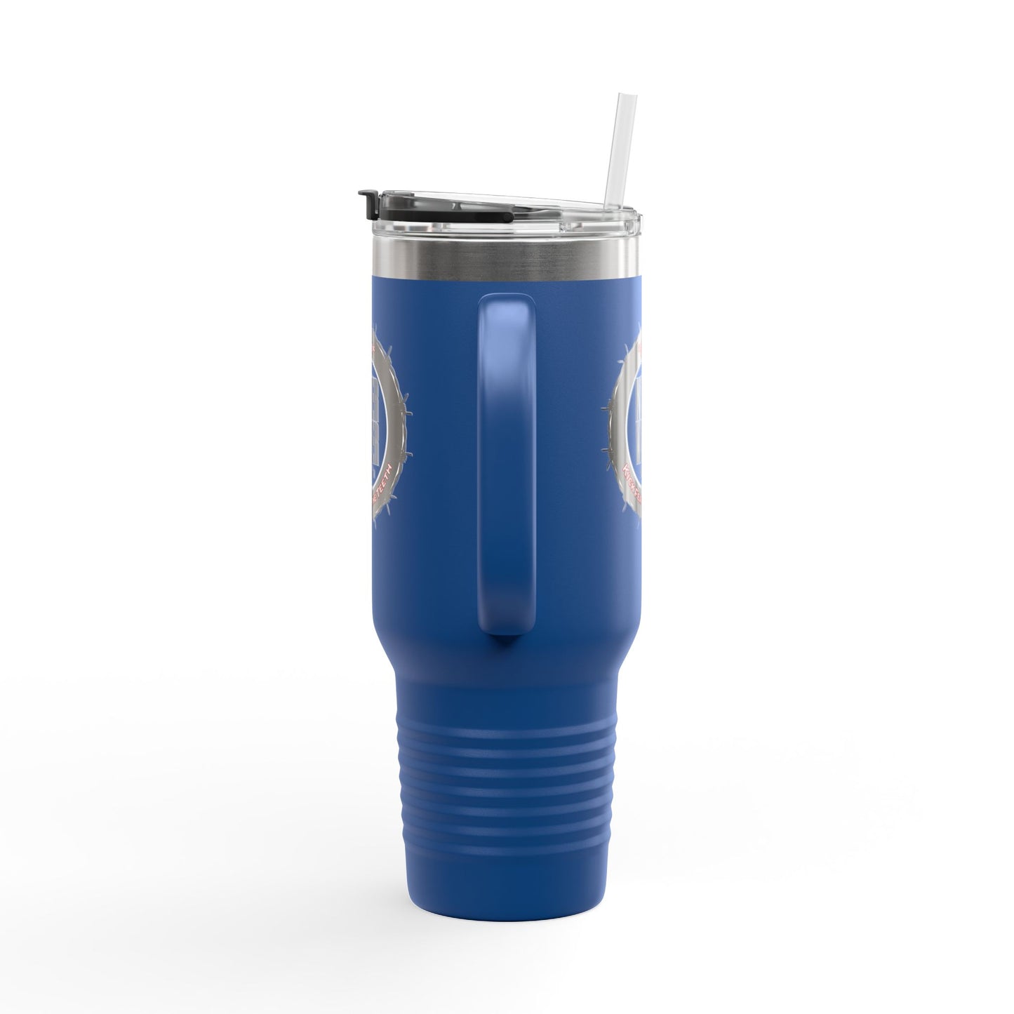Never Waver 40oz Insulated Travel Mug — "Kick Fear in the Teeth"
