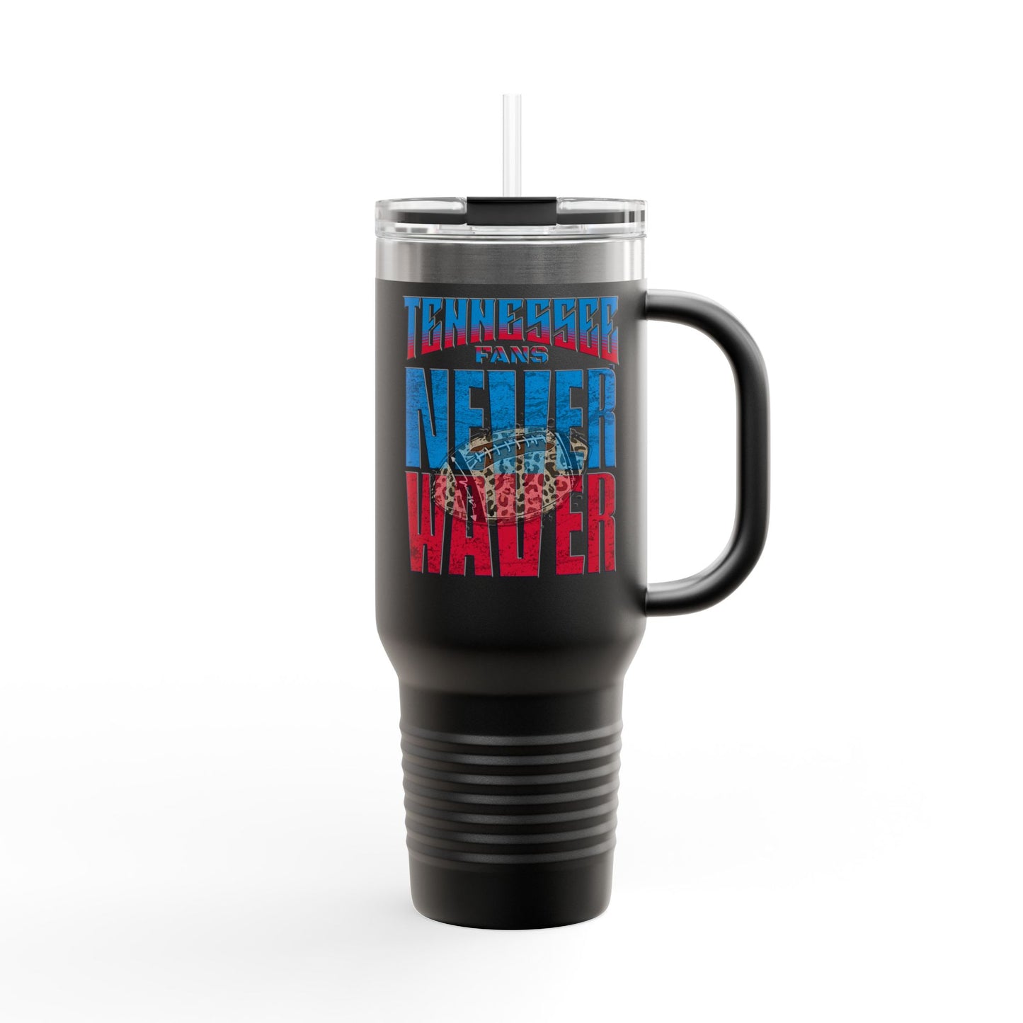 Tennessee Fans Never Waver W-Leopard Football Insulated Travel Mug, 40oz