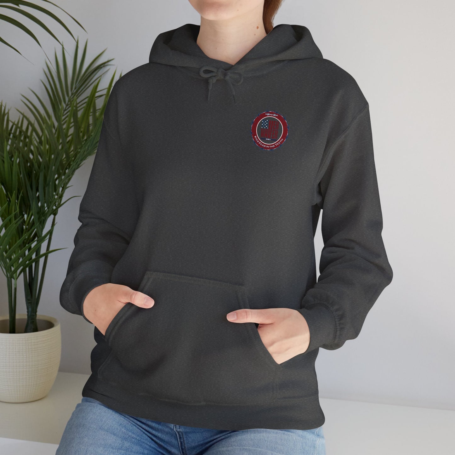 NEVER WAVER KICK FEAR IN THE TEETH Unisex Heavy Blend™ Hooded Sweatshirt