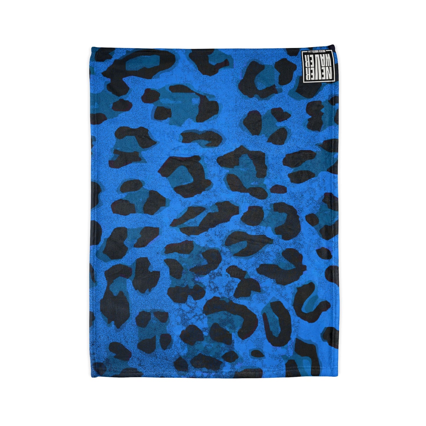 Blue Leopard Print Blanket — Soft Polyester Throw for Home, Travel & Gifts | Never Waver