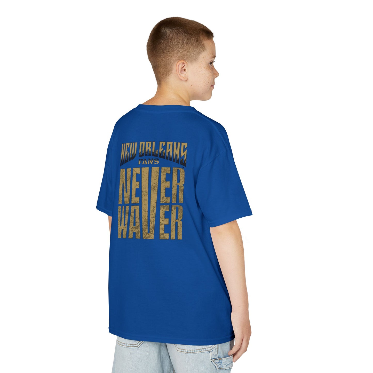 New Orleans Fans Never Waver Kids Heavy Cotton™ Tee