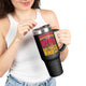 Kansas Fans Never Waver W-Leopard Football Insulated Travel Mug, 40oz by Printify
