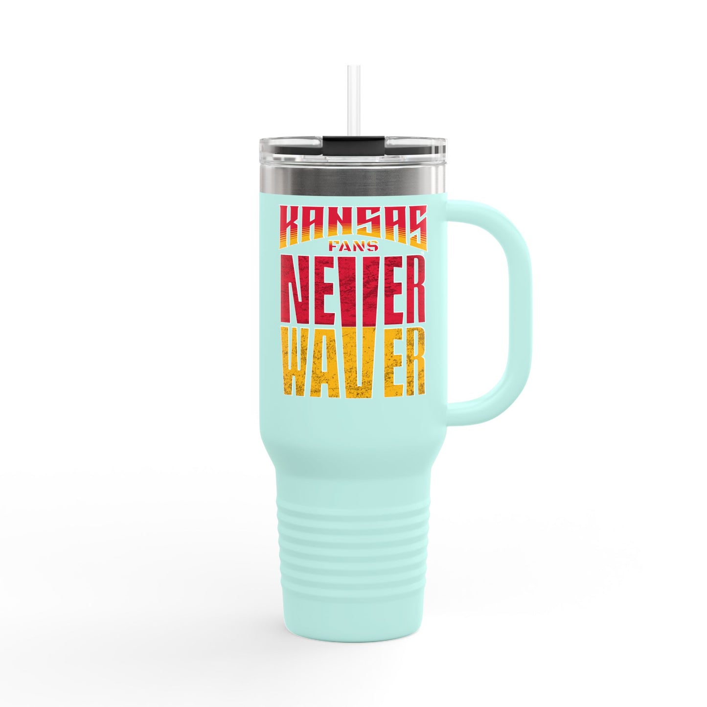 Kansas Fans Never Waver Insulated Travel Mug, 40oz