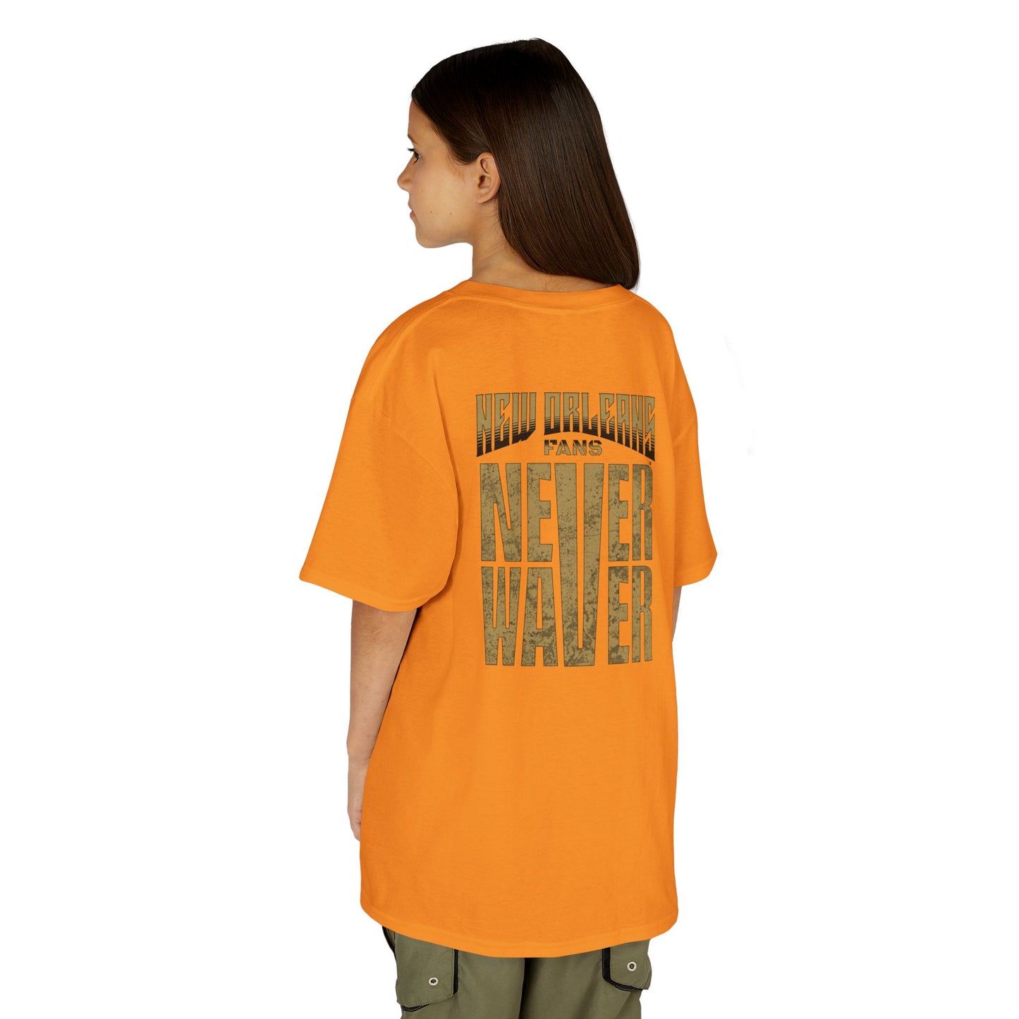 New Orleans Fans Never Waver Kids Heavy Cotton™ Tee