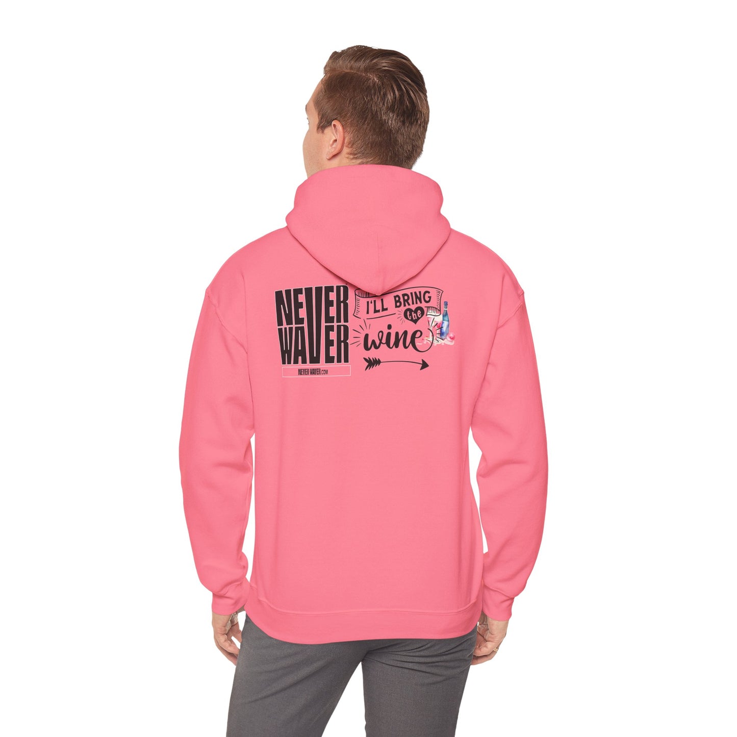 Unisex Heavy Blend™ Hooded Sweatshirt - "Never Waver I'll Bring The Wine" Inspirational Hoodie