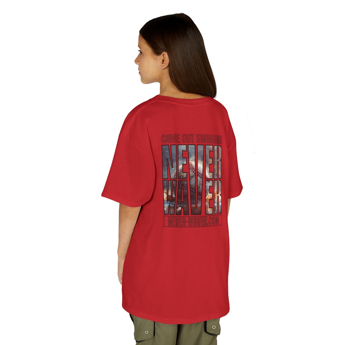 Kids T-Shirt - "Came Out Swinging" Never Waver Graphic Tee (Youth)