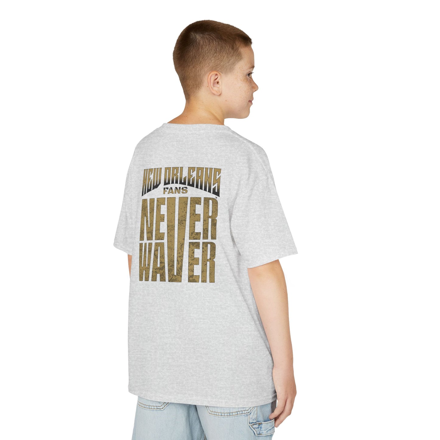 New Orleans Fans Never Waver Kids Heavy Cotton™ Tee