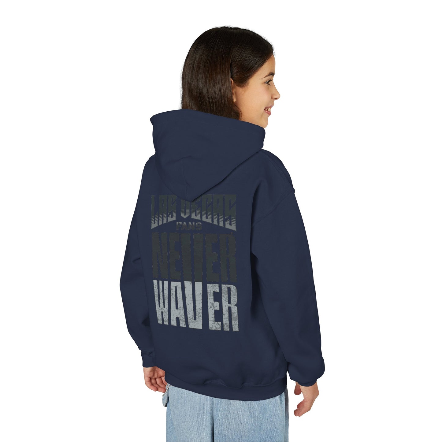 Las Vegas Fans Never Waver Youth Heavy Blend Hooded Sweatshirt