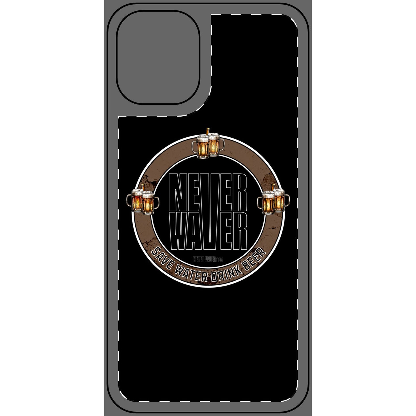 Never Waver Save Water Drink Beer Phone Skin - Beer Lover's Accessory