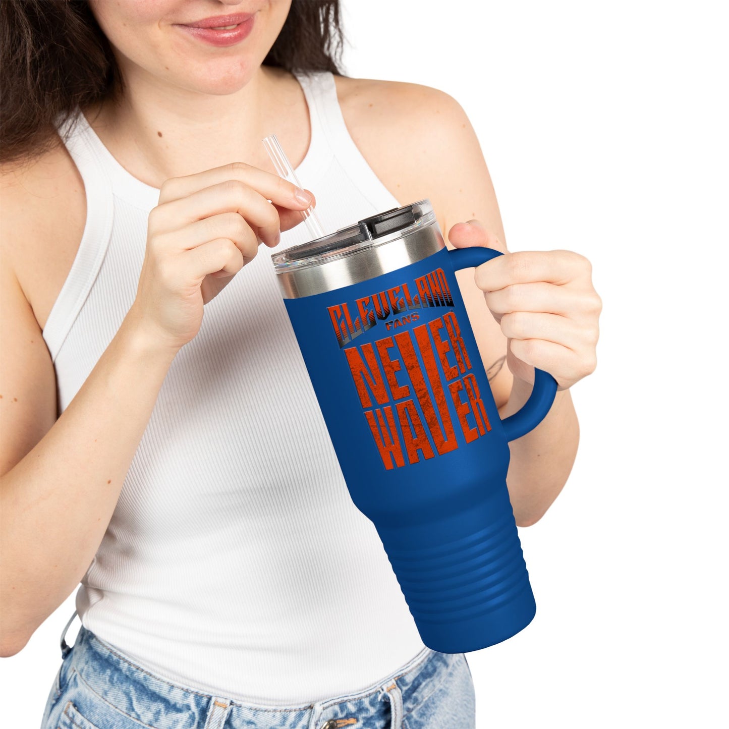 Cleveland Fans Never Waver Insulated Travel Mug, 40oz