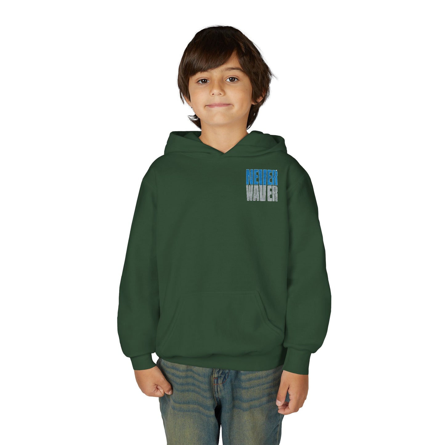 Detroit Fans Never Waver Youth Heavy Blend Hooded Sweatshirt