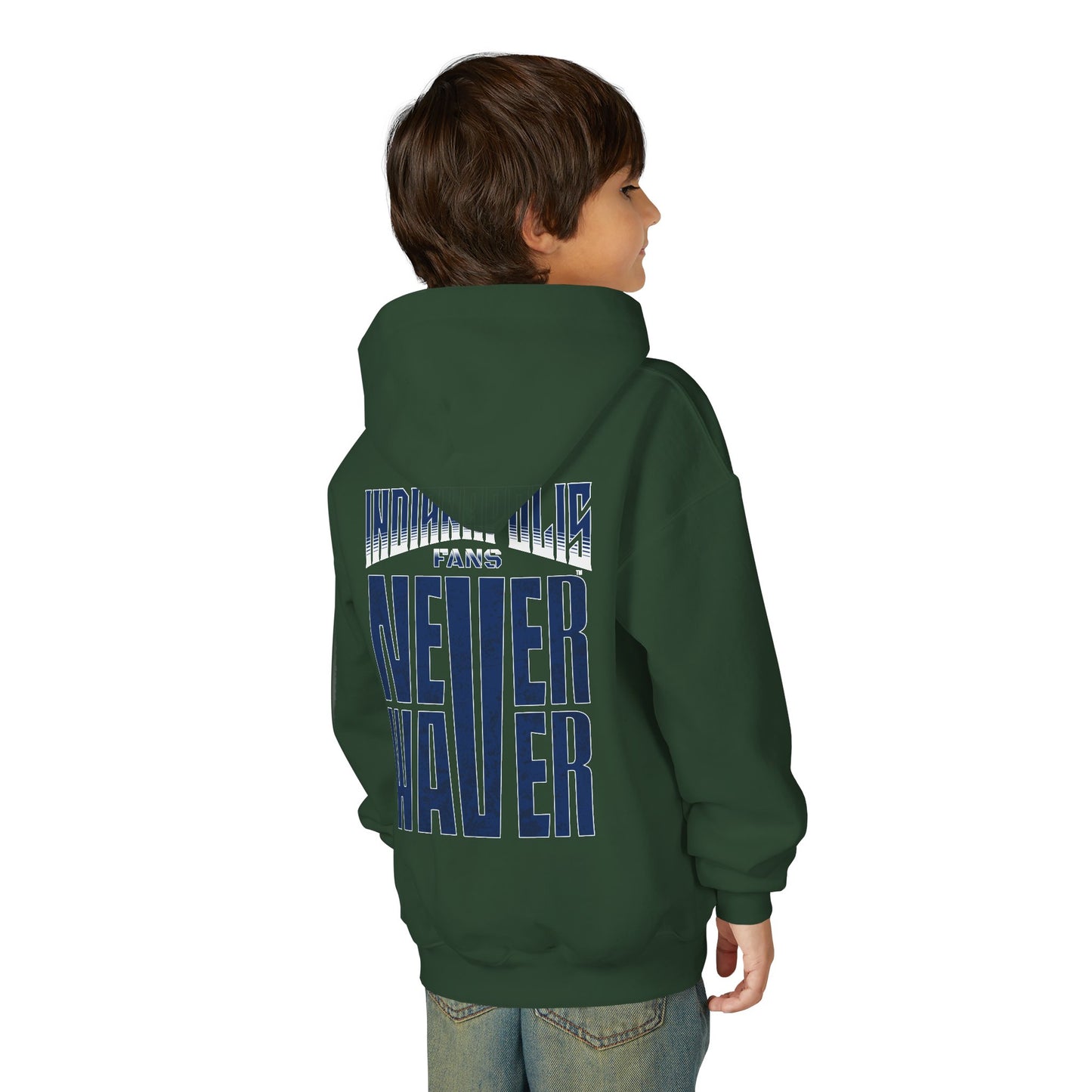 Indianapolis Fans Never Waver Youth Heavy Blend Hooded Sweatshirt