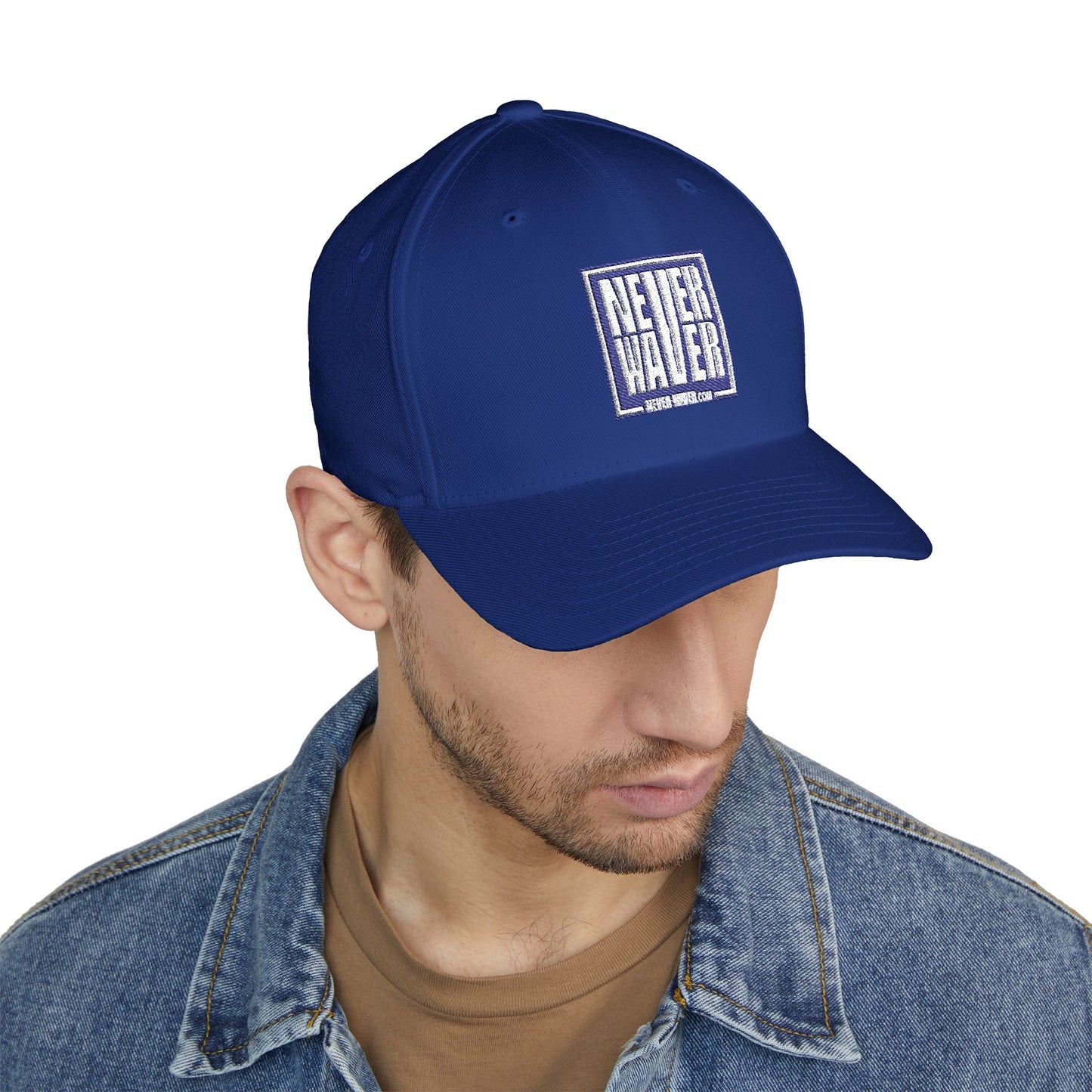 Never Waver Embroidered Baseball Cap — Minimal Graphic Structured Hat