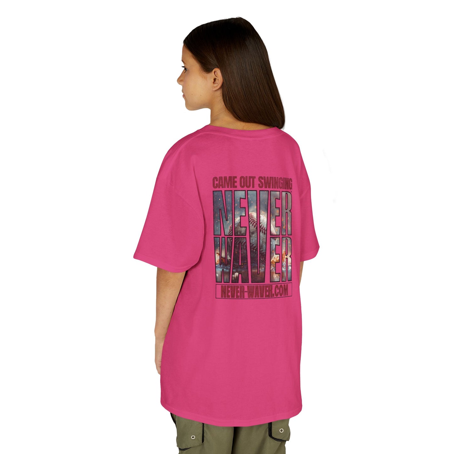 Kids T-Shirt - "Came Out Swinging" Never Waver Graphic Tee (Youth)